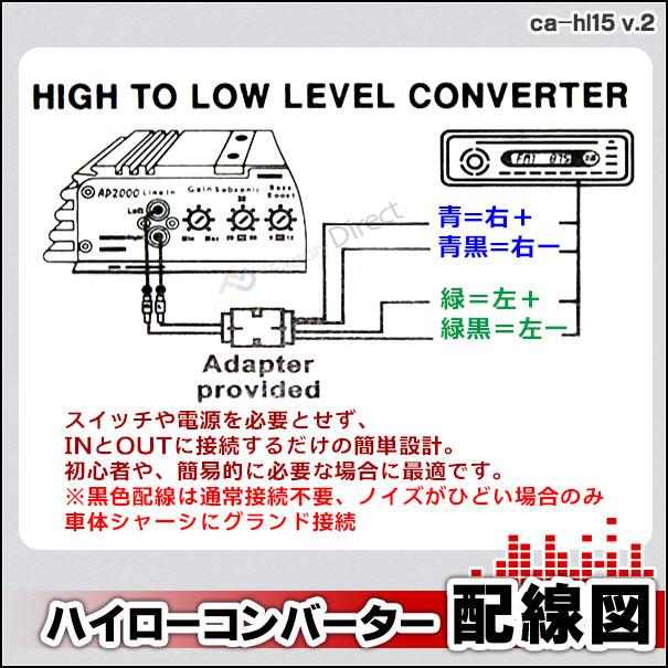 CA-HL15 スピーカー出力→RCA変換 2chハイローコンバーターHi LowConverter( カスタム パーツ 車 カスタムパーツ スピーカー 変換 オーディオ カーオーディオ｜itempost｜07