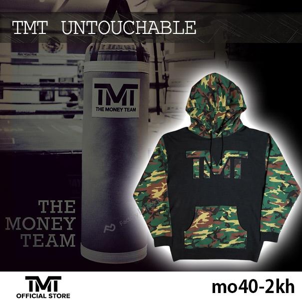 tmt-mo40-2kh THE MONEY TEAM ザ・マネーチーム パーカーTMT UNTOUCHABLE 黒ベース×カモフラロゴ フロイド・メイウェザー ボクシング メンズ プリント アメリカ｜itempost｜02