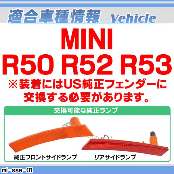 【互換品】ll-mi-ssa-sm01 (ON-OFF点灯 スモークレンズ) US仕様 MINI ミニ R50 R52 R53 LEDサイドマーカー (フロント＆リアセット) BMW (北米仕様 サイドランプ_3