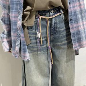 PaulineBleu(ポリーヌブロー)【コード付きピンタックデニムパンツ