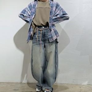 最終値下げ★美品★ポリーヌブロー★セブンフェアリー★デニム★38 PaulineBleu(ポリーヌブロー)【コード付きピンタックデニムパンツ