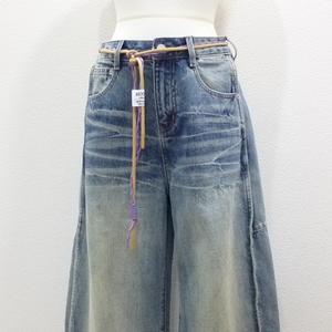 PaulineBleu(ポリーヌブロー)【コード付きピンタックデニムパンツ