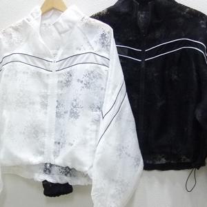 再入荷◇PaulineBleu(ポリーヌブロー)【レースシアーダブルZIPブルゾン