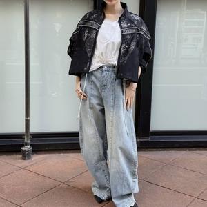再入荷◇PaulineBleu(ポリーヌブロー)【レースシアーダブルZIPブルゾン