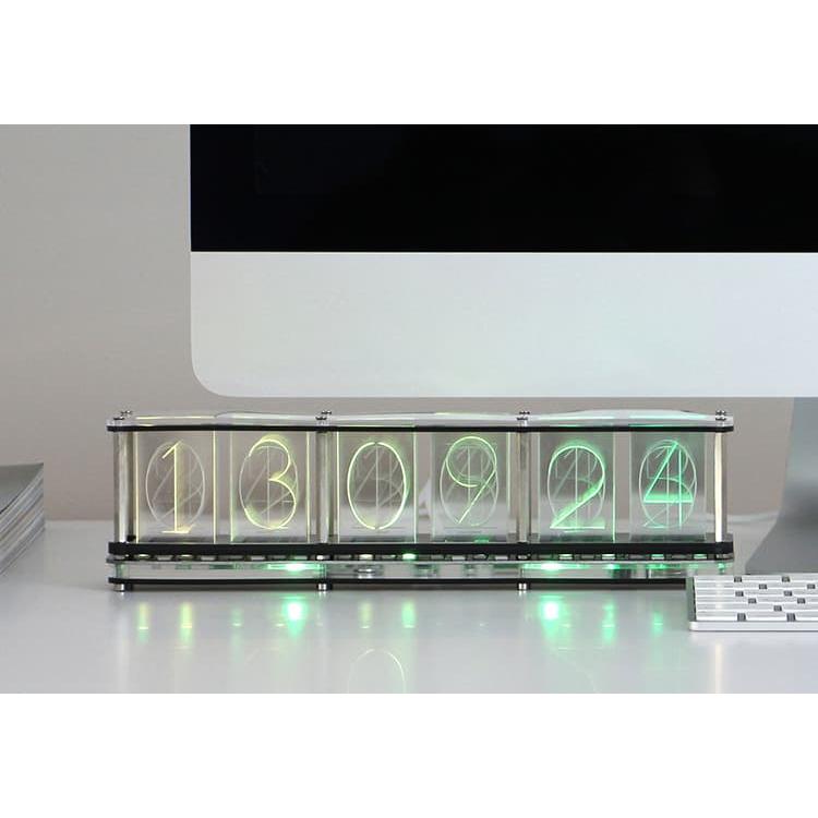 ニキシー管風デジタル置き時計 RGBチューブクロック RGB Tube Clock