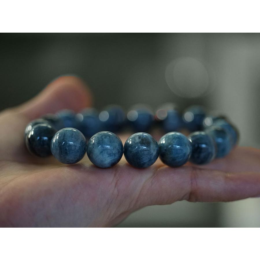 ★発色抜群★ ① ブラックトルマリンinアクアマリン　13ミリ　ブレスレット ☆発色抜群☆ ① ブラックトルマリンinアクアマリン 13ミリ