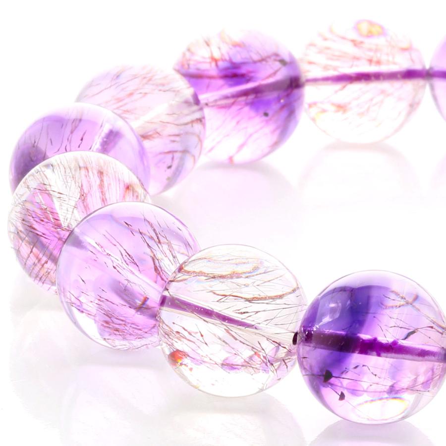 美品【最高級スーパーセブン】12-12.5mm 最高級【プレミアム】 スーパーセブン ブレスレット 12.5mm玉 No.5