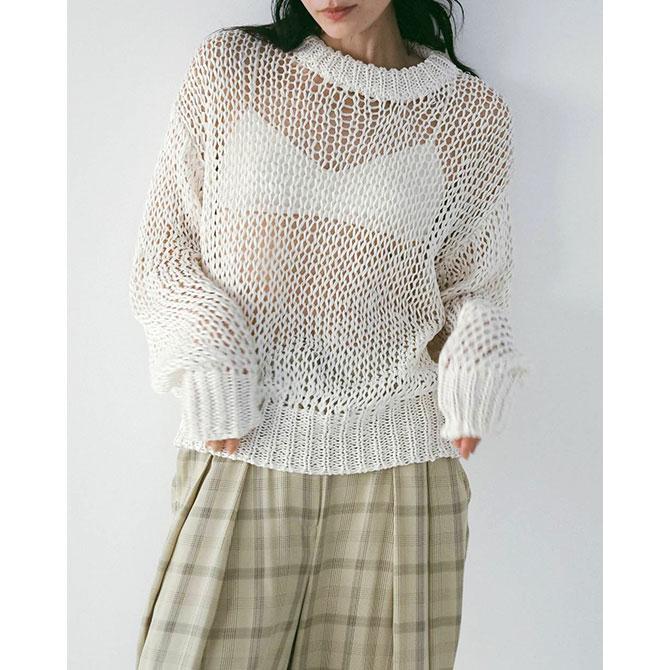 送料無料】【2026SS】anuke[アンヌーク] Tapeyarn Loose Knit テープ