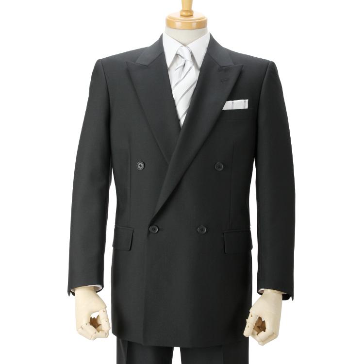 礼服 オールシーズン対応 ダブル4つ釦１つ掛け アジャスター付き ベーシック ブラックフォーマル