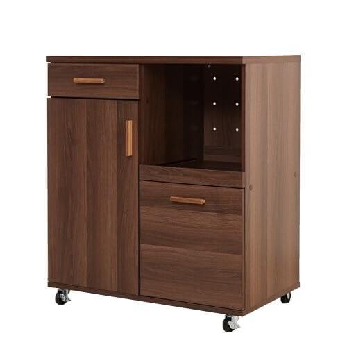 レンジ台 キャスター付き 80cm　92005_BR　ブラウン