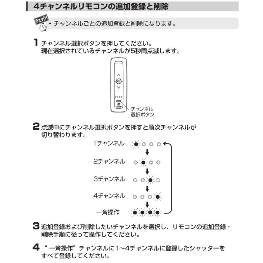 YKKAP純正品 4チャンネルリモコン 3K-45146 追加用 電動シャッター・X