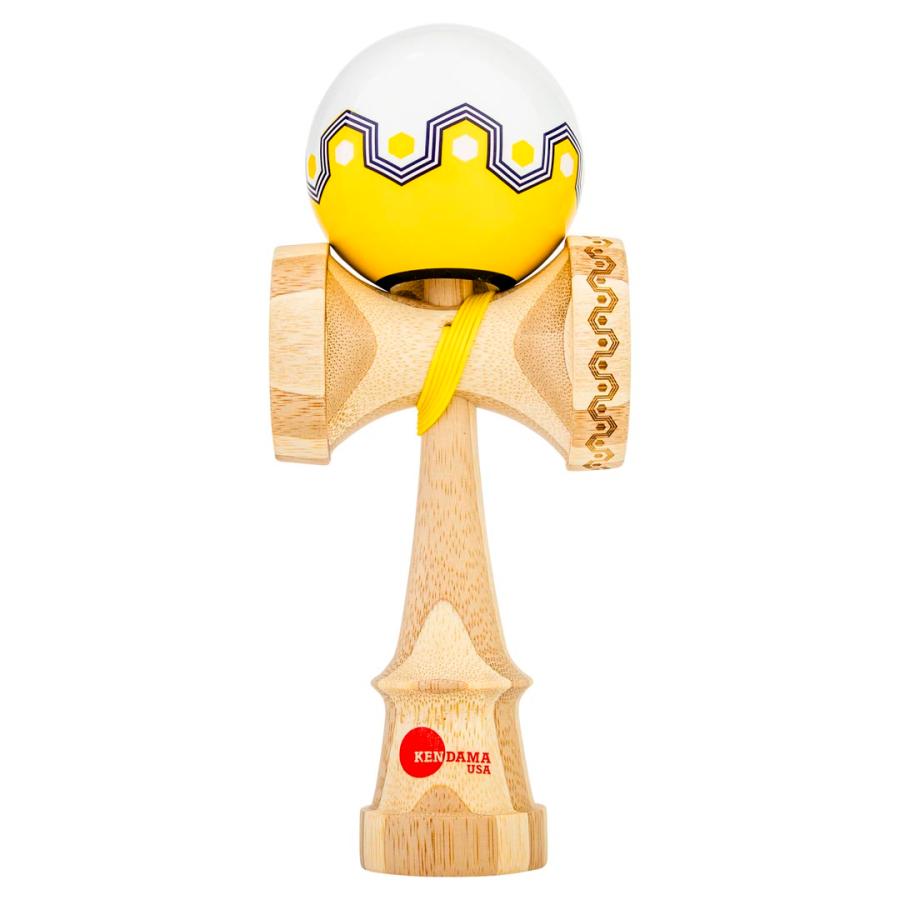 KendamaUSA - KAIZEN ORIGAMI - White & Yellow - LUNA SHAPE 【スーパースティック塗装】（LUN202）_1