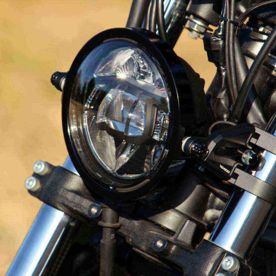 5.75インチヘッドライトとLEDウインカーセット 5.75インチLEDヘッドライトレンズユニット 『フロストセイバー