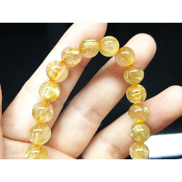 【限定1点】タイチンルチルクォーツ 約8mm 天然石ブレスレット_5