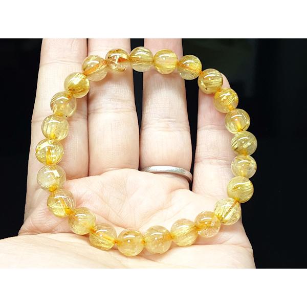 【限定1点】タイチンルチルクォーツ 約8mm 天然石ブレスレット_9