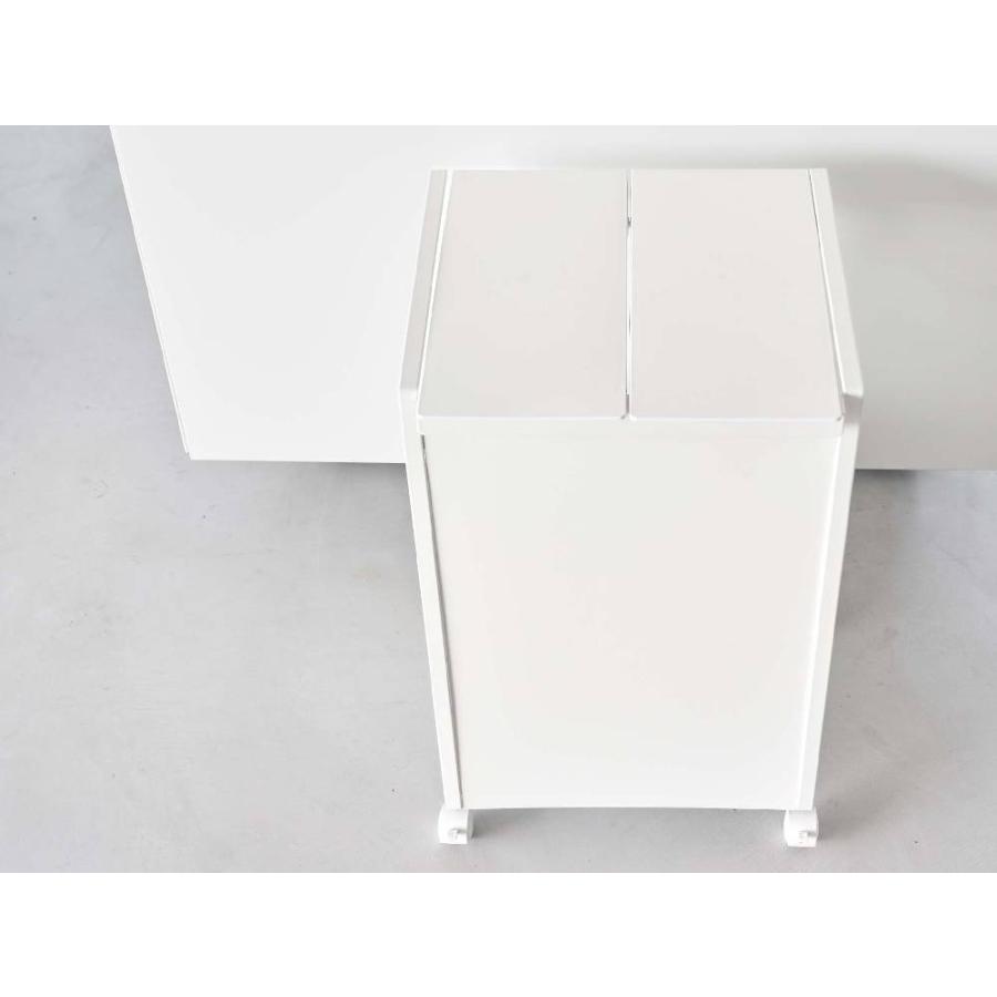 tower/タワー】蓋付き目隠し分別ダストワゴン ホワイト 2分別