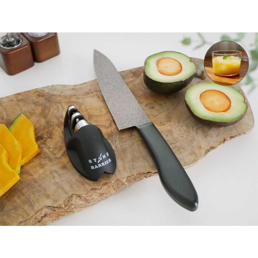 【協和工業】 ストーンバリア包丁 ライトタイプ&シャープナー 《ボデガ グラス 220ml付き - HinataLife特別セット》 の商品画像