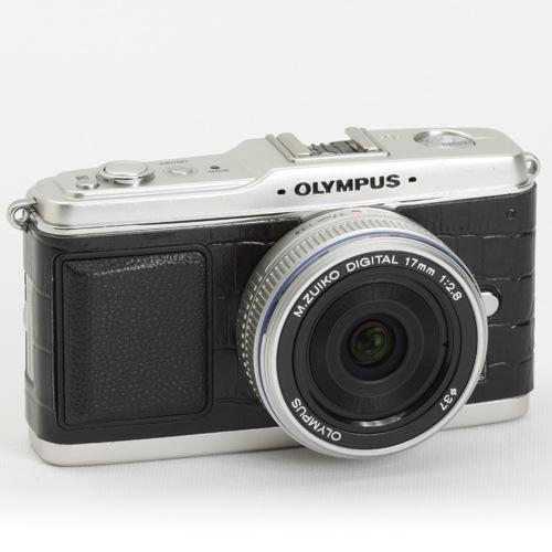 ❤️稀少でお洒落なクロコ柄革張りボディ❤️OLYMPUS E-P1❤️ OLYMPUS ペン E-P1/E-P2 張り革キット＜8010 クロコブラックー牛革ー