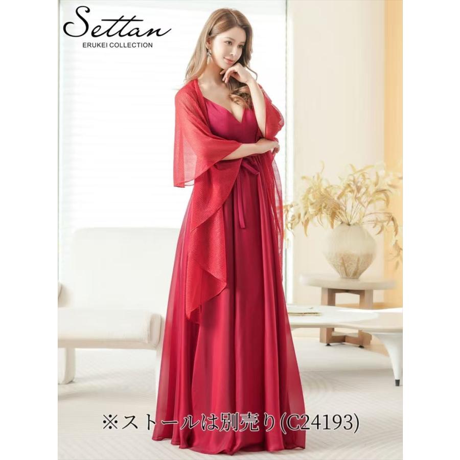 [SETTAN] 4color シフォン キャミソール 深Vカット リボンベルト Aライン フレア ロングドレス アンゴラレッド グリーン オレンジ ホワイト 結婚式 披露宴 2次 |  | 11