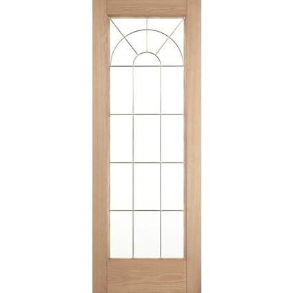 レッドオーク木製室内ドア　巾762mm　ジェルドウェン　1590R　無塗装
