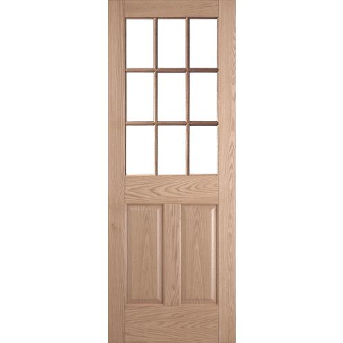 レッドオーク木製室内ドア　巾712mm　ジェルドウェン　944R　シングル・透明ガラス　無塗装