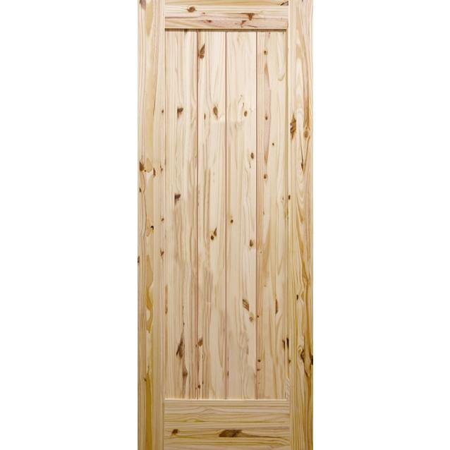 【パインドア】木製室内ドア 巾813mm ノッティーパイン 1033 バーンドアタイプ 高さ2032mm 無塗装