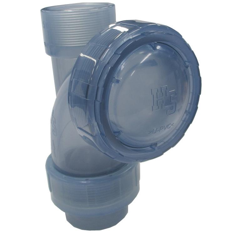 DYCVS?　汚物チャッキ弁　樹脂製　40A　半透明　排水ポンプ用ボールチャッキバルブ　TS式