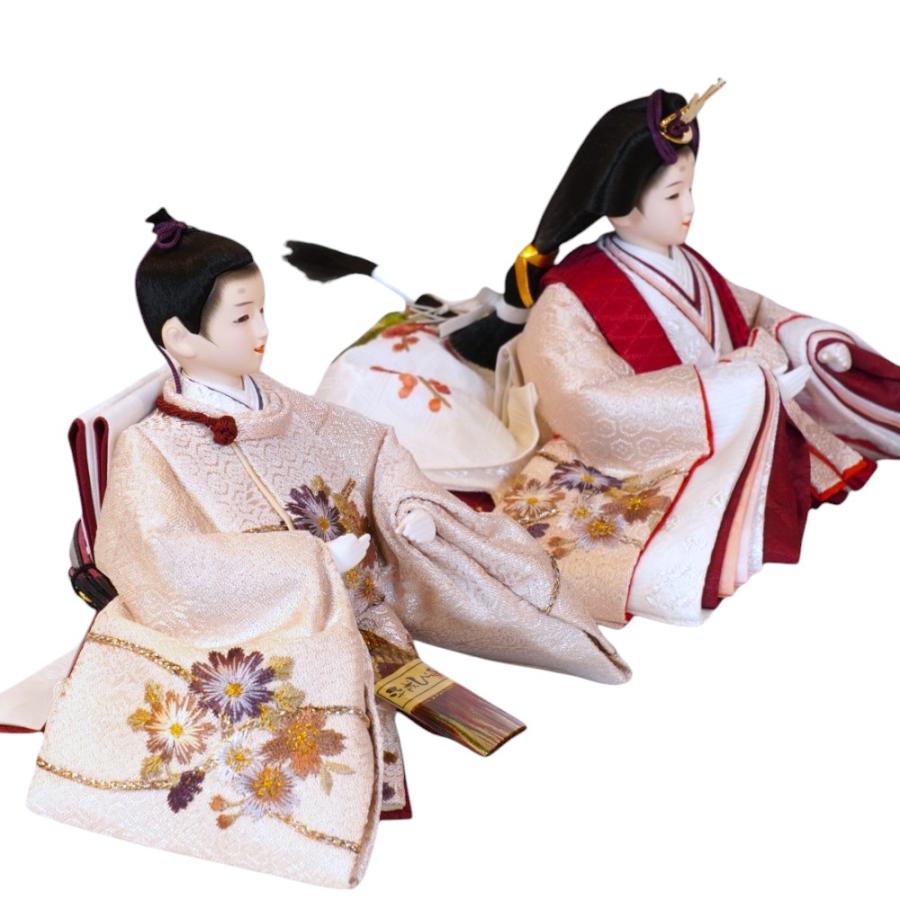 【雛人形】特大芥子 刺繍(ベージュ) 桜 親王飾り〈平安豊久作〉[243-235]_5