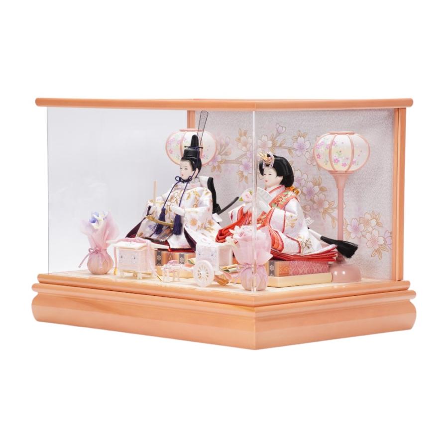 【雛人形】小芥子「桃華」 親王揃いアクリルケース飾り〈雅秀作〉[253-044]_2