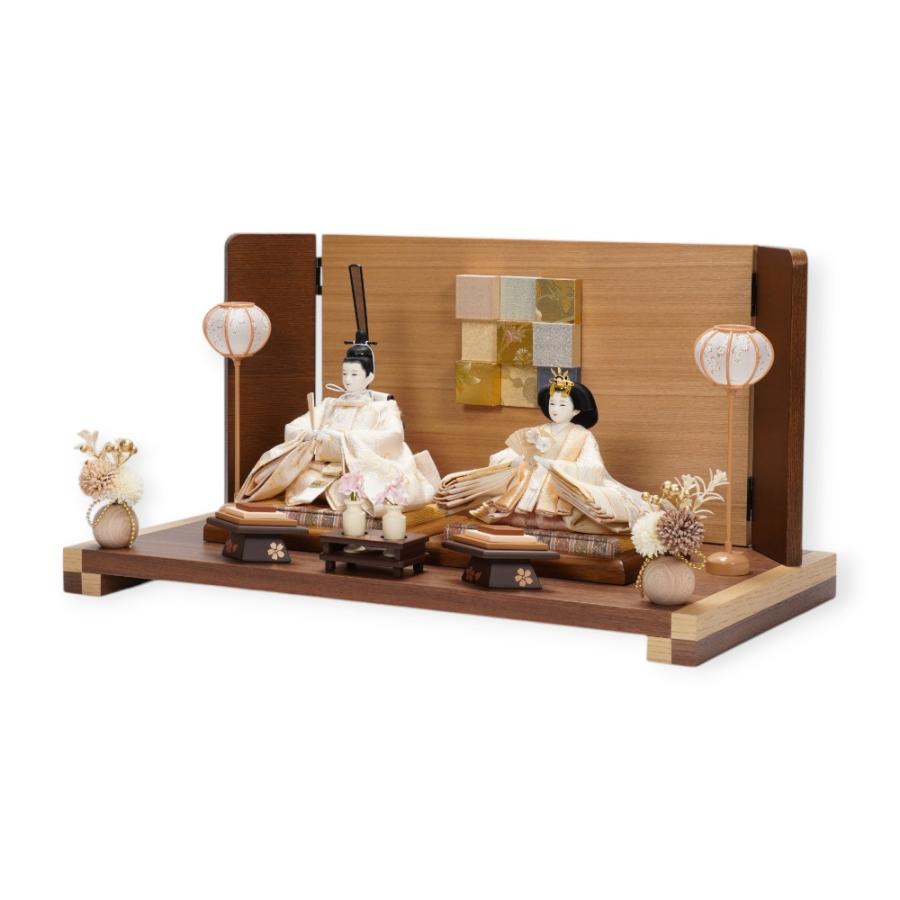 【雛人形】大芥子 正絹 菊に雪輪文様(薄黄色) 親王飾り〈平安道翠作〉[253-133]_2
