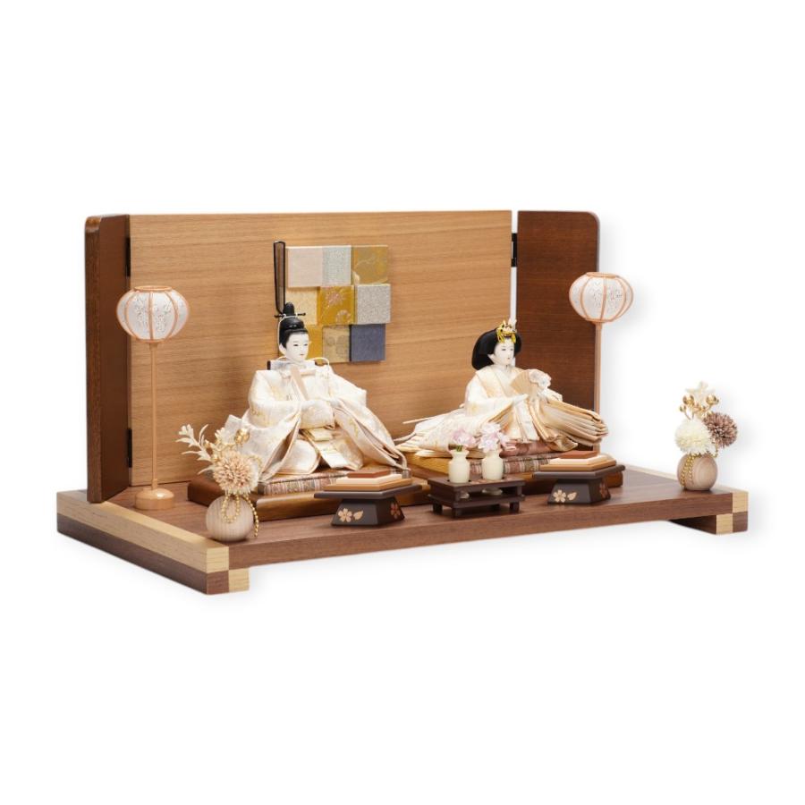 【雛人形】大芥子 正絹 菊に雪輪文様(薄黄色) 親王飾り〈平安道翠作〉[253-133]_3