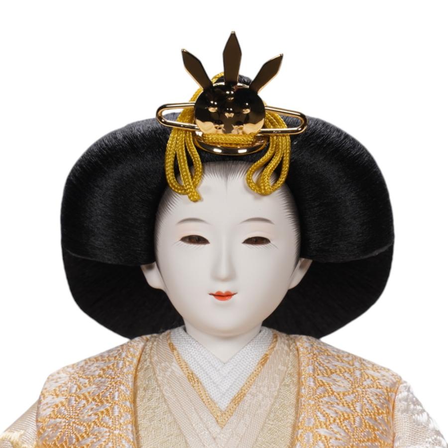 【雛人形】大芥子 正絹 菊に雪輪文様(薄黄色) 親王飾り〈平安道翠作〉[253-133]_7