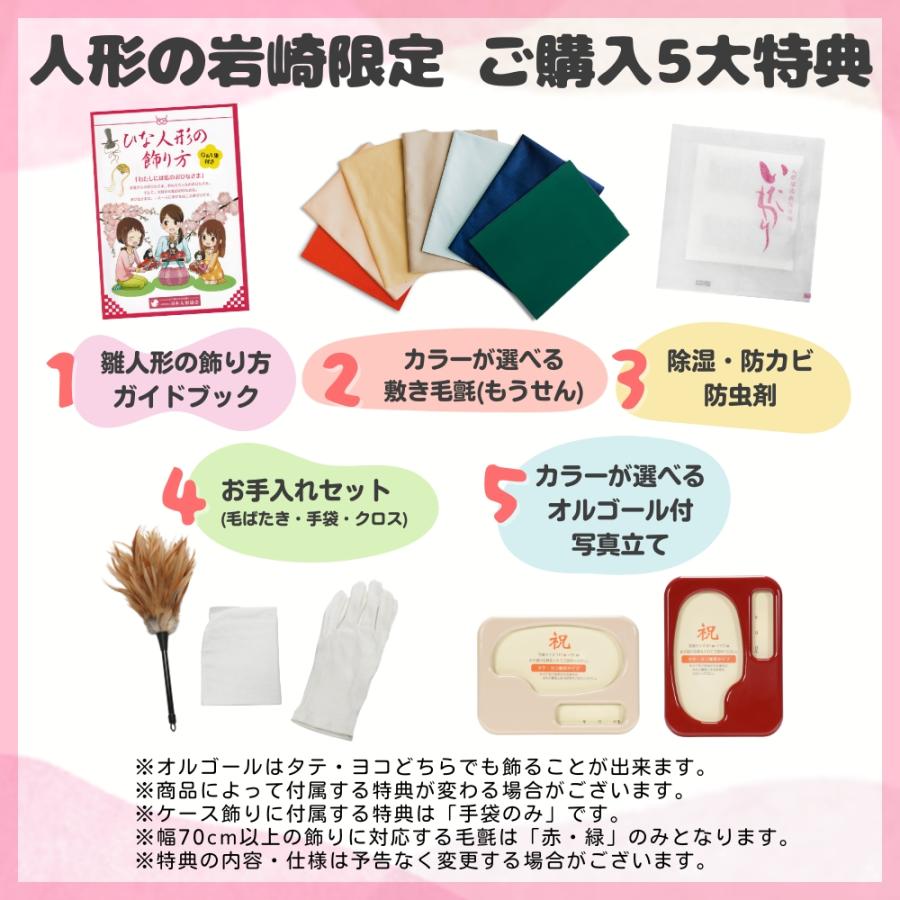【雛人形】「葵」 麻の葉に刺繍桜(紺・赤) 親王揃いアクリルケース飾り〈柴田家千代作〉[253-136]_9