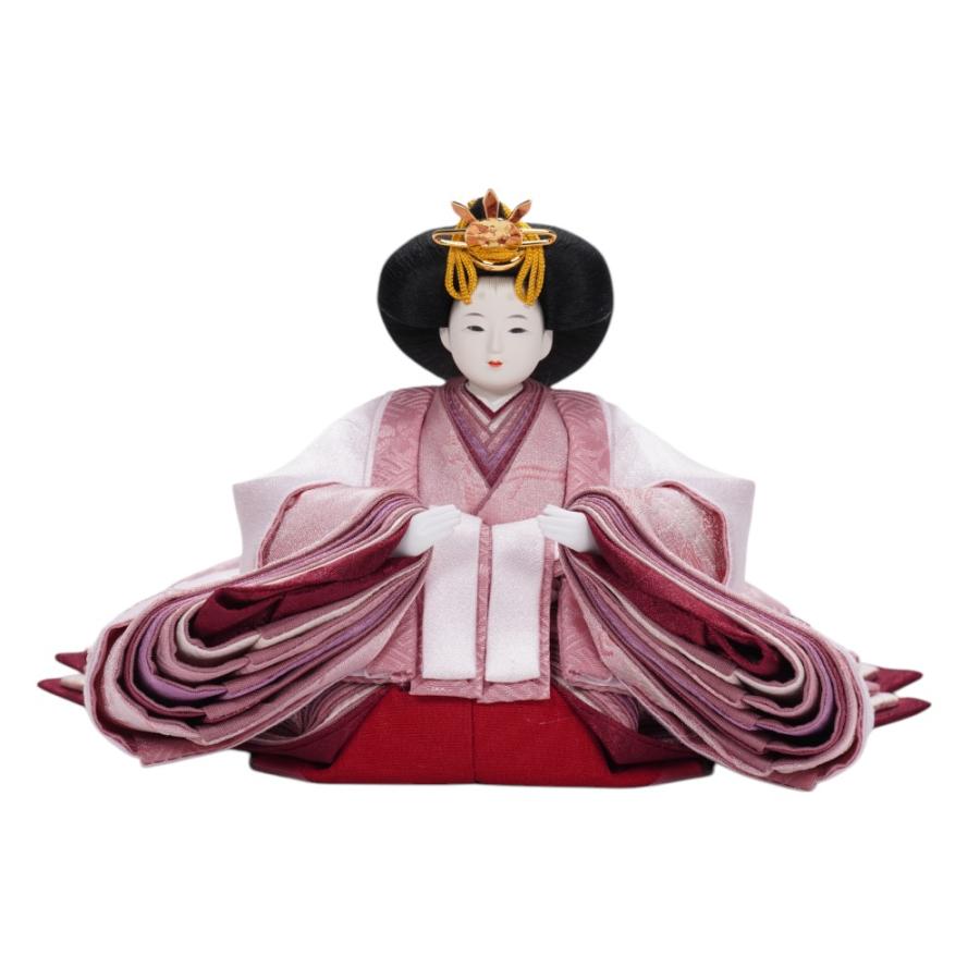 【雛人形】「葵」 桜ちらし刺繍(白・ピンク) 親王揃いアクリルケース飾り〈柴田家千代作〉[253-139]_5