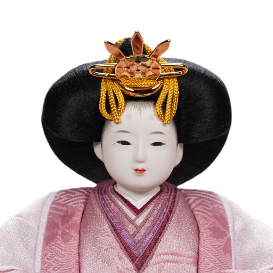 【雛人形】「葵」 桜ちらし刺繍(白・ピンク) 親王揃いアクリルケース飾り〈柴田家千代作〉[253-139]_7