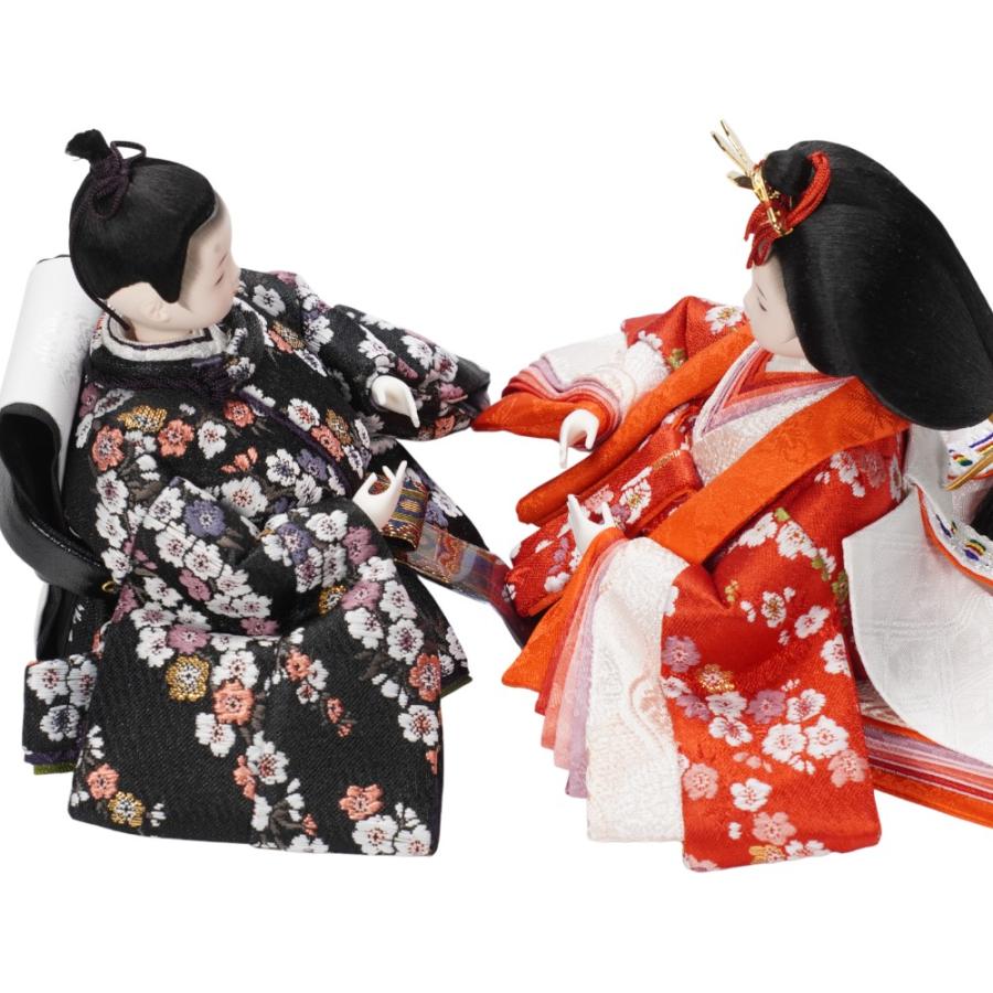 【雛人形】柳(小) 金襴小花柄(紺・赤) 親王飾り〈尚好作〉[263-015]_8