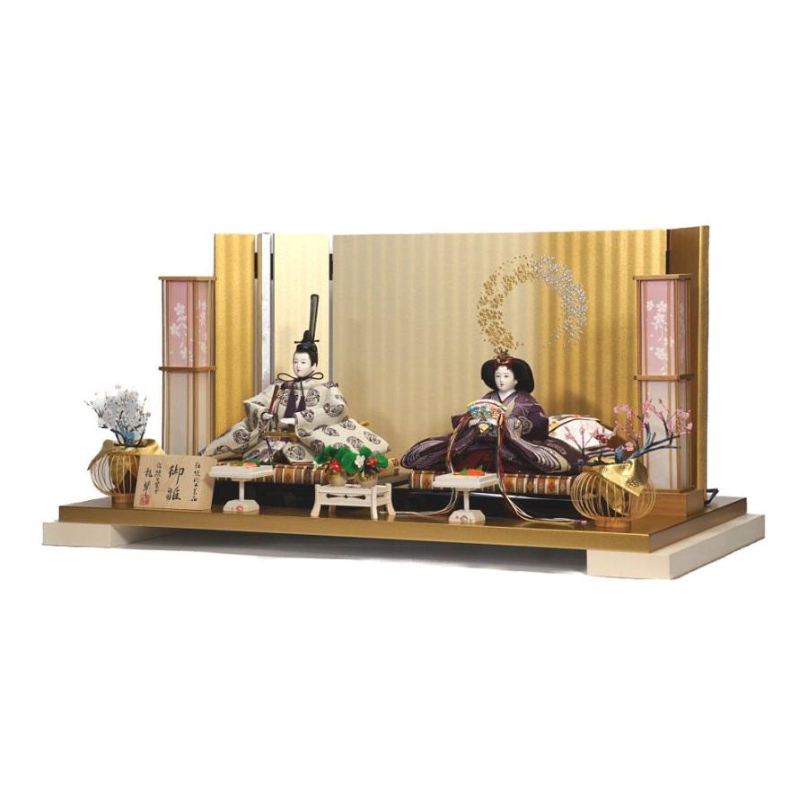 【雛人形】京十番 有職(白・紫) 親王飾り〈望月龍翠作〉[213-118]_2