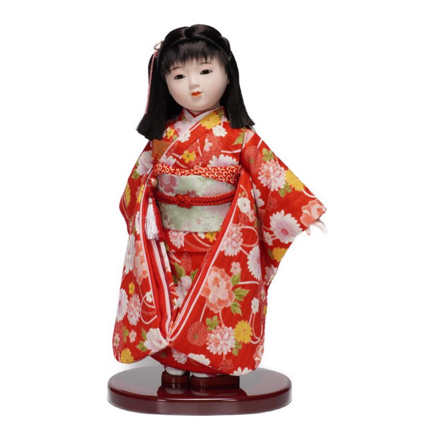 市松人形】8号 友禅(赤) 牡丹〈小出松寿作〉[223-030] : shopooo by