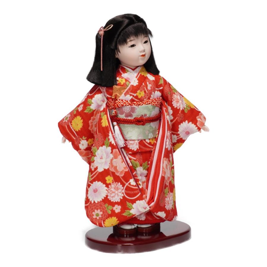 市松人形】8号 友禅(赤) 牡丹〈小出松寿作〉[223-030] : shopooo by