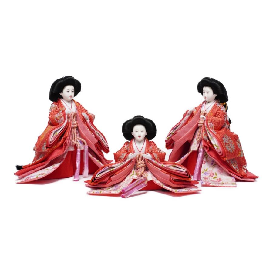 【雛人形】三五 研ぎ出し曙塗 五人揃い三段収納飾り〈雛聖作〉[233-003]_9