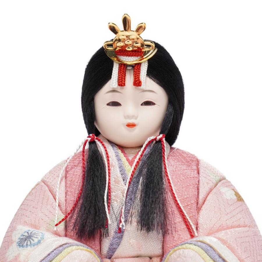 【木目込み雛人形】桃山雛 友禅(緑・ピンク) 親王飾り〈木村一秀作〉[233-046]_9