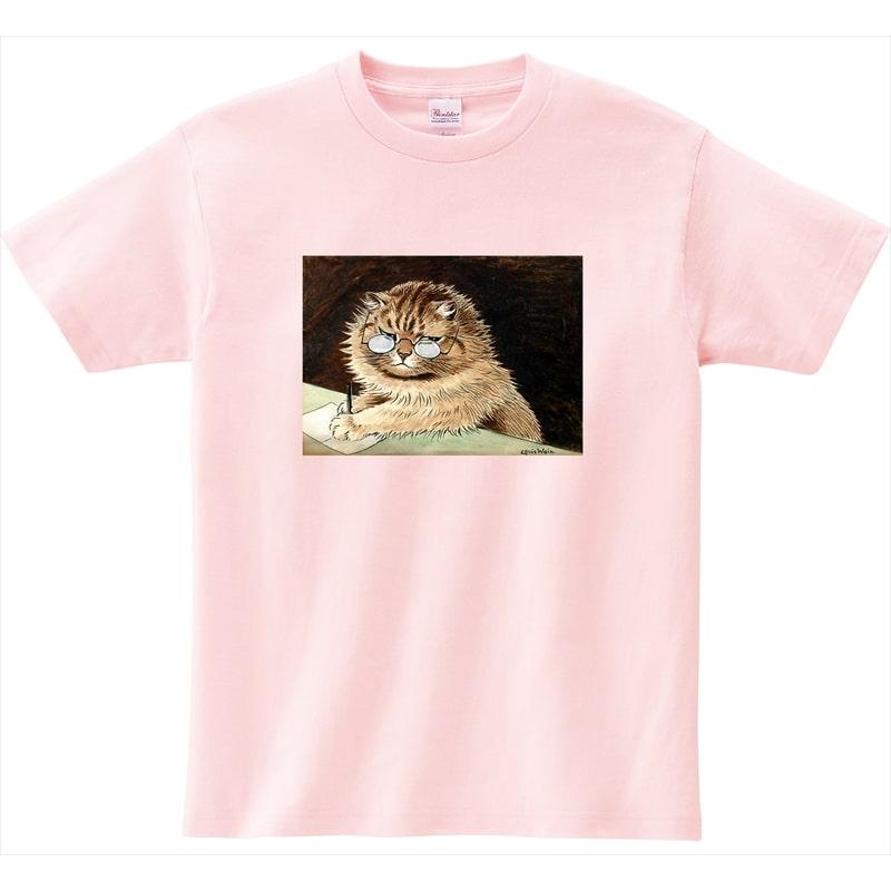 ねこの絵画 Tシャツ 「メガネをかけて仕事中の猫」 ルイス・ウェイン28