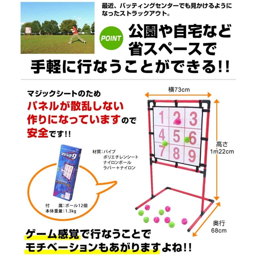 Enjoy Family (エンジョイファミリー）  マジックナイン EFS-180N (ストラックアウト ストライクピッチング ボード   ゲーム 練習 トレーニング 投球練習 安全の画像
