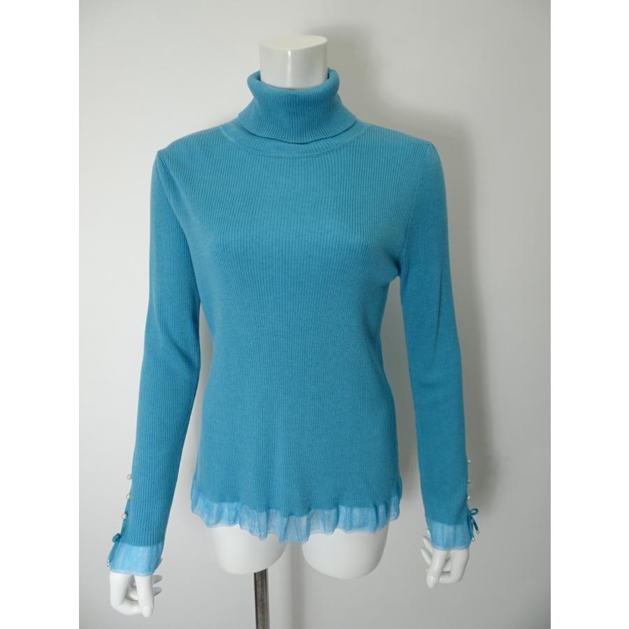 2024 年秋冬物 裾フリルデザインタートルネックセーター 2421013  