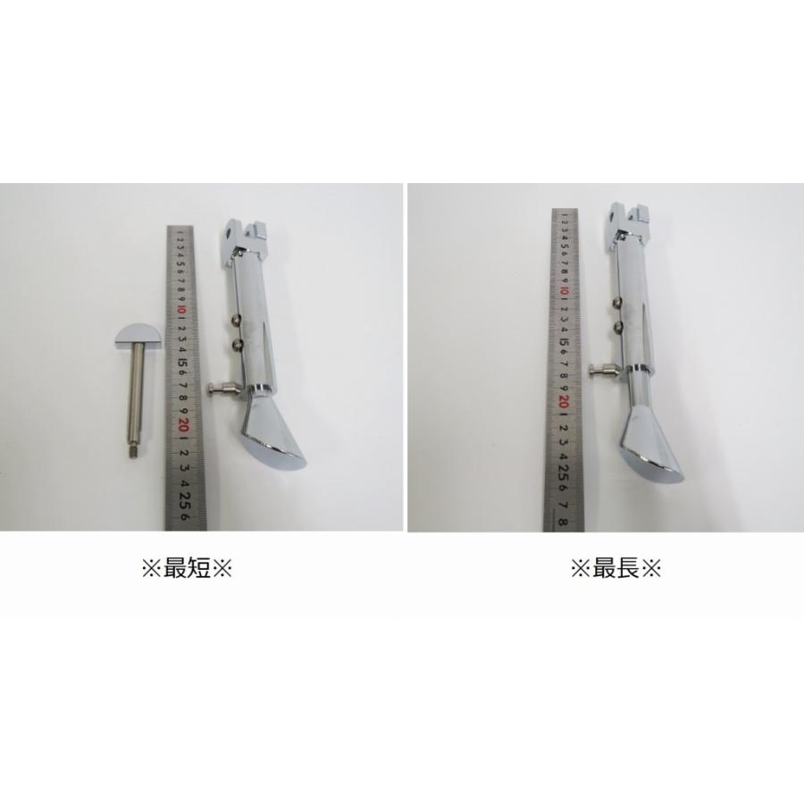 【互換品】ショートスタンド YAMAHA用 Vmax 1985-2007 高さ調整可能 シルバー #17