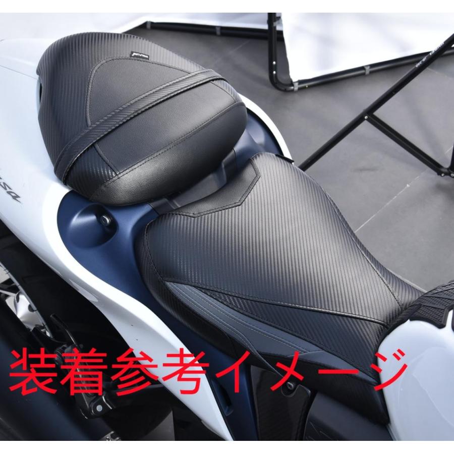 【互換品】GSX1300R ハヤブサ hayabusa 2021 以降 カスタム フロント \u0026 リア シート 本体あり 灰Xカーボン調の画像