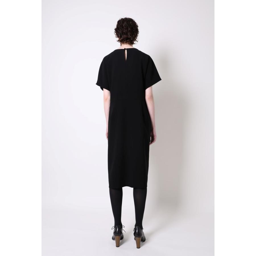 BLACK　FORMAL ソフトダブルジョーゼット　タックギャザーワンピースの画像