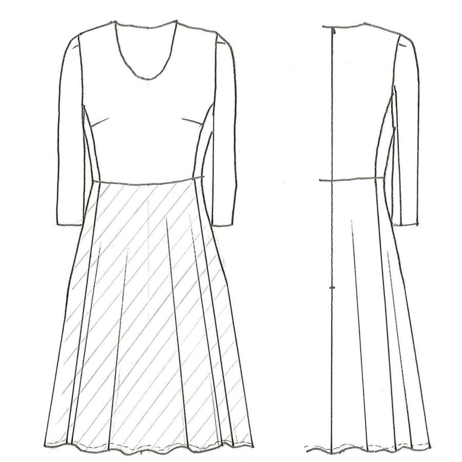 BLACK FORMAL（ブラックフォーマル　喪服）Uネックのフレアワンピースの画像