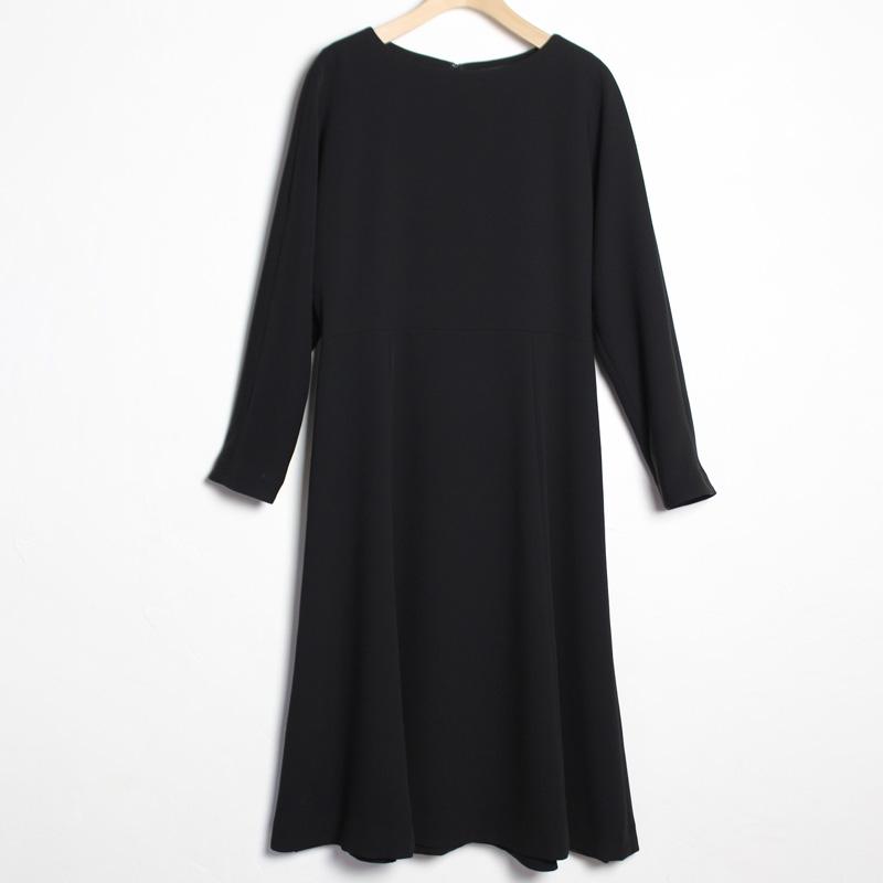 BLACK FORMAL（ブラックフォーマル　喪服）ボートネックフレアワンピースの画像