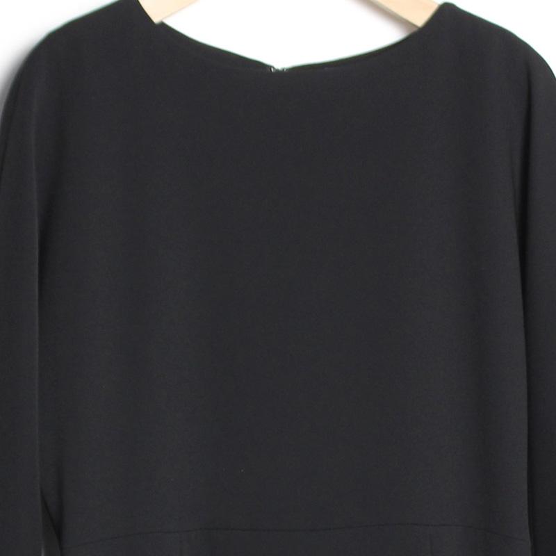 BLACK FORMAL（ブラックフォーマル　喪服）ボートネックフレアワンピースの画像